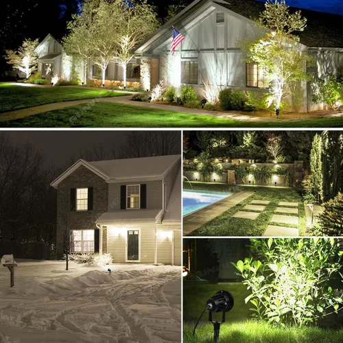 Miniatura 7 de SUNVIE Luces LED de 120 V para exteriores, iluminación de paisaje de 12 W, focos de CA para patio, foco de paisaje impermeable con estaca de pinchos