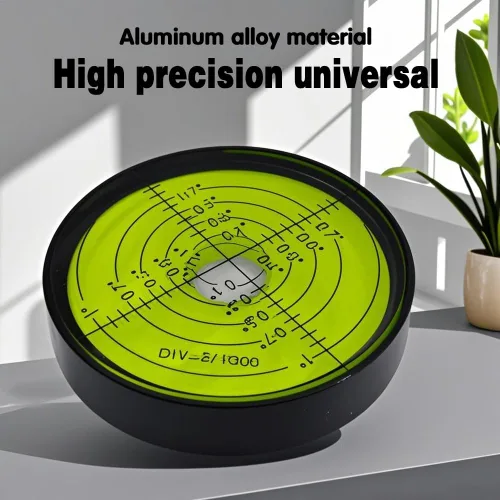 Miniatura 5 de 6'/0.079 in Punto de alta precisión Nivel Universal Burbuja Metal Bubble Water Leveler Cross Gauge Pequeño Hogar (negro verde)