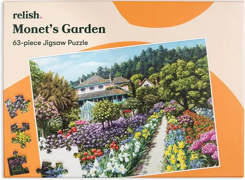 Relish Rompecabezas de demencia para adultos, rompecabezas de jardín de Monet de 63 piezas, actividades de demencia para personas mayores