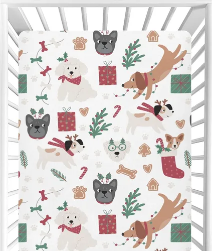 Miniatura 8 de CaTaKu Sábanas de cuna para niñas y niños – Sábanas de bebé bohemias con flores silvestres, sábanas de colchón neutro para cuna para cama