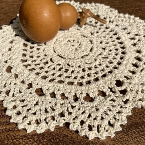 Miniatura 4 de Hsvanyr Juego de 2 posavasos redondos de algodón con diseño floral, color beige para mesa de comedor