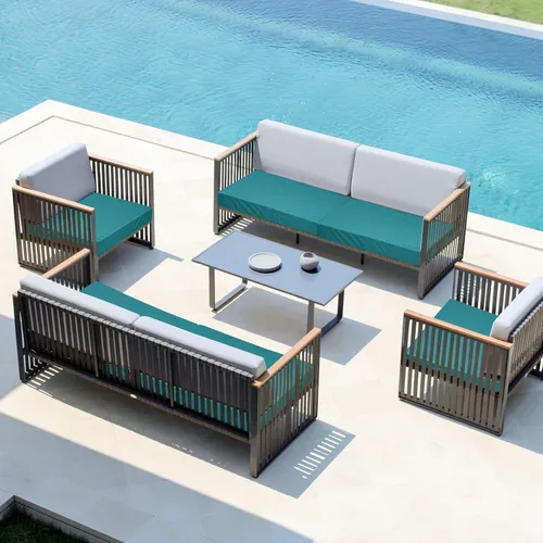 Miniatura 3 de Easy-Going - Paquete de 4 fundas de cojín impermeables para patio, 24x24x4 pulgadas, fundas de repuesto antideslizantes para asientos al aire libre