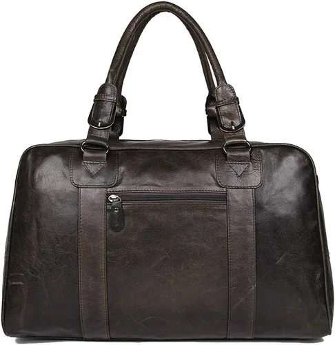 Miniatura 9 de Vintage aceite cera cuero viaje Duffel 15 "portátil hombro bolsa de fin de semana deportes durante la noche equipaje Tote bolso gimnasio bolsa