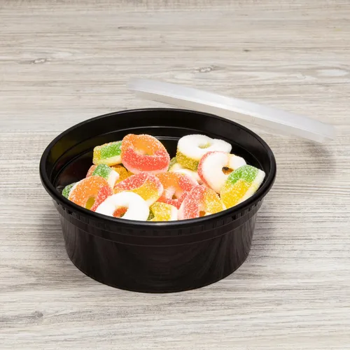Miniatura 3 de Karat [8oz - 240 ct PP negro moldeado por inyección redondo recipientes de delicatessen con tapas (FP-IMDC8-PPB)