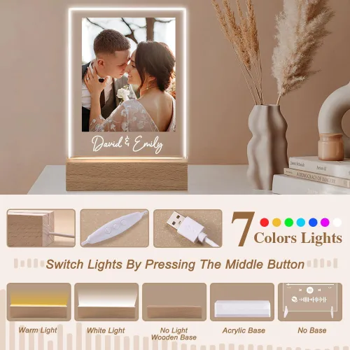 Miniatura 3 de ShineSand Placa personalizada de Spotify con imagen, placa de música acrílica personalizada con foto, regalos personalizados para novio, novia
