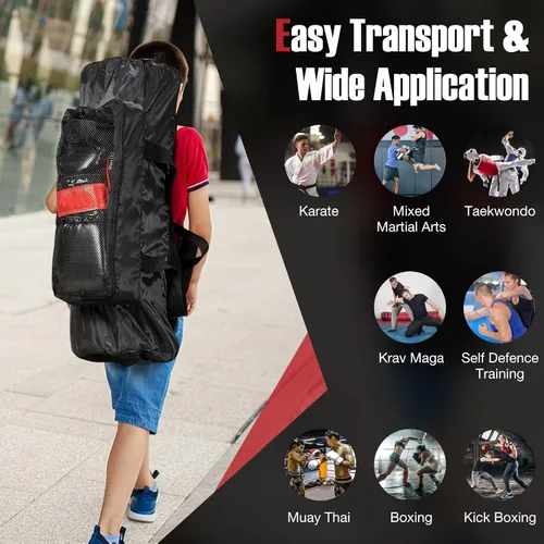 Miniatura 8 de GYMAX Saco de boxeo para niños, saco de boxeo prellenado con guantes de boxeo, envolturas de mano y bolsa de transporte, saco de boxeo pesado