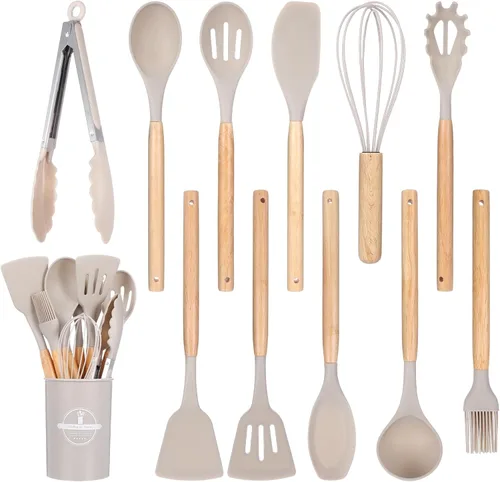 Miniatura 7 de Juego de utensilios de cocina de 12 piezas, juego de utensilios de cocina de silicona resistente al calor de 446 °F, juego de utensilios de cocina