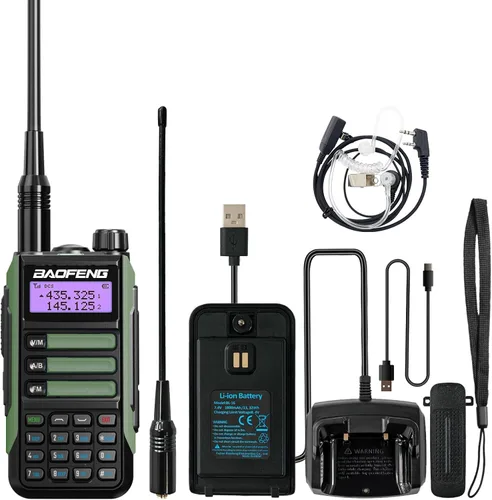 Miniatura 25 de BAOFENG Walkie Talkie UV-16R USB-C 10W con cable de programación Radio bidireccional impermeable de largo alcance de doble banda Radio portátil