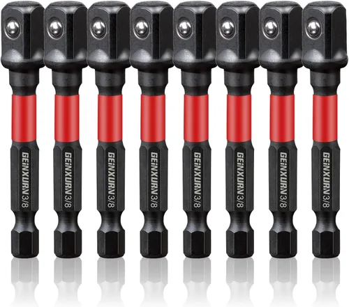 Miniatura 13 de Geinxurn Juego de adaptadores de enchufe de impacto de 6 piezas, punta cuadrada de 1/4 de pulgada, juego de broca de extensión de 6 pulgadas, adapta