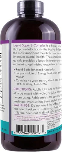 Miniatura 3 de Life Solutions Liquid Super B Complex -32 oz Aumenta naturalmente los niveles de energía de tu cuerpo