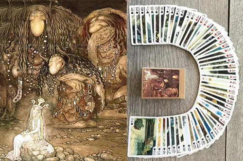 Miniatura 13 de Batallas con alienígenas jugando a las cartas (baraja de póquer 54 cartas todas diferentes) Cómic de acción espacial retro vintage de ciencia