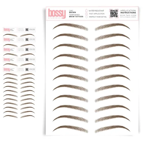 Miniatura 73 de 5 paquetes de tatuajes temporales para cejas, adhesivos impermeables para cejas, tatuajes falsos para el cabello tipo pelar de transferencia