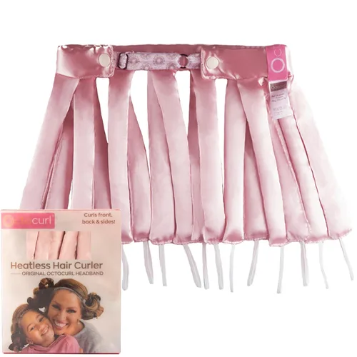 Miniatura 18 de Octocurl Diadema sin calor, rizadores de pelo para dormir, rizadores sin calor para cabello largo (algodón, rosa)