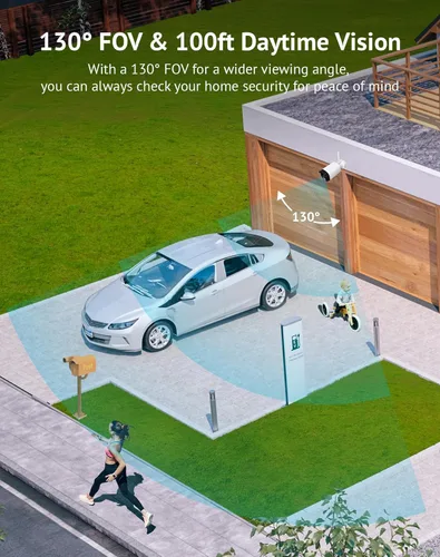 Miniatura 3 de LaView - Cámaras de seguridad para exteriores 4K, cámaras HD de 8MP para seguridad del hogar con detección humana por IA, impermeables IP65, Blanco