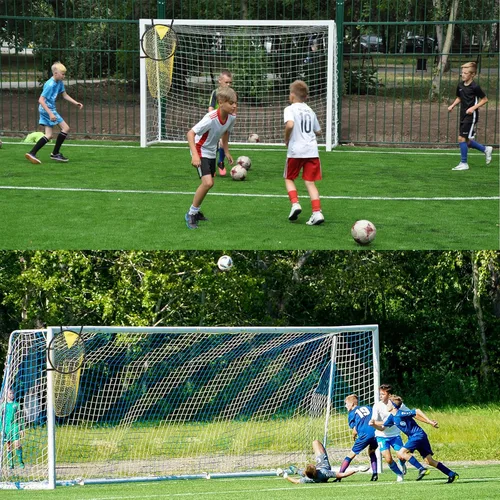 Miniatura 7 de COCODE 2 piezas de portería de fútbol, redes portátiles de objetivo, equipo de práctica de pelota de fútbol de esquina, objetivo de tiro de fútbol