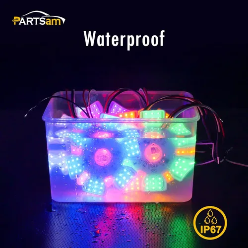Miniatura 6 de Partsam 2 piezas ultrafinas estilo hexagonal de doble función interior 54 diodos LED de aire luz de aire de 4.8 pulgadas, lámpara decorativa