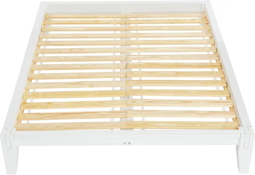 Miniatura 6 de Main + Mesa Yume - Cama moderna de plataforma de madera maciza con carpintería japonesa, acabado negro, tamaño Queen