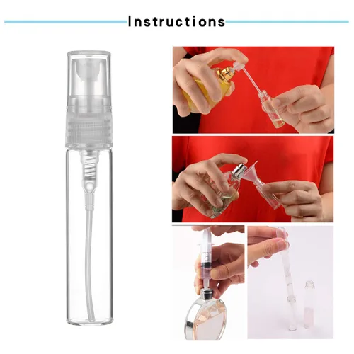Miniatura 4 de 30 botellas de perfume vacías de vidrio transparente recargables portátiles de 0.34 onzas líquidas de capacidad, atomizadores cosméticos, envase 30