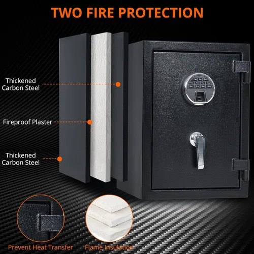 Miniatura 2 de Towallmark 2 pies cúbicos extra grande para el hogar, ignífugo e impermeable, teclado programable y caja de seguridad interior, caja de seguridad