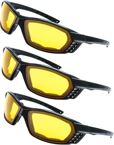 Miniatura 27 de Gafas de Motocicleta con Marco Acolchado y Lentes que Bloquean 100% UVB/UVB para Actividades al Aire Libre y Deportes 5-negro mate