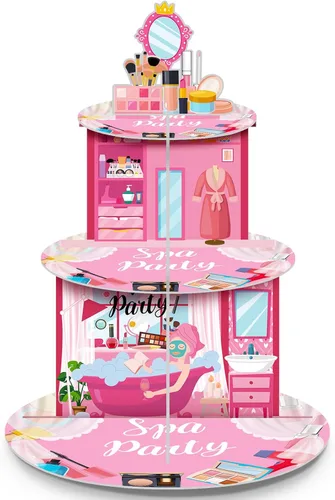 Miniatura 9 de Censen Soporte para cupcakes de dinosaurio de 3 niveles, decoración de fiesta con temática de dinosaurio, decoración de torre de postre