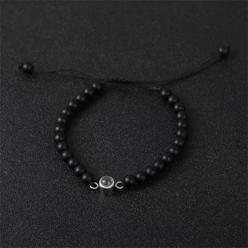 Miniatura 4 de Elegante pulsera de proyección de cristales que muestra I Loves You en 100 idiomas, gran regalo para amantes y parejas de uso diario