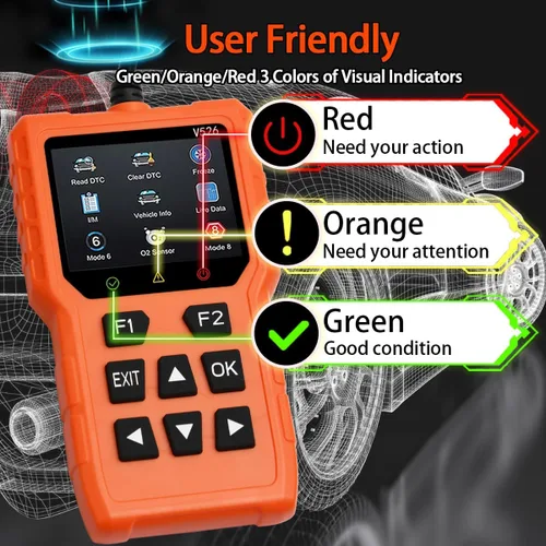 Miniatura 6 de Herramienta de diagnóstico del escáner V526 OBD2, herramienta de escáner de código de falla de luz del motor de borrado de verificación, DTC, flujo