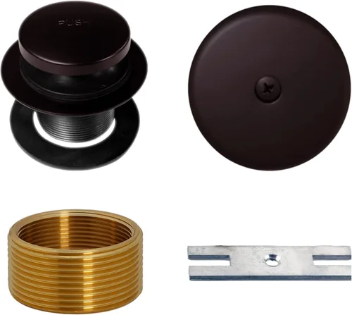 Miniatura 16 de Westbrass D931K-26 Juego de tapones de drenaje universales de 1-3/8 pulgadas con punta de punta fina de 1-3/8 pulgadas con placa frontal de Cromo