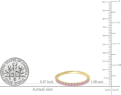 Miniatura 4 de Dazzlingrock Collection Round Gemstone or Diamond Elegant Wedding Band for Women in Gold