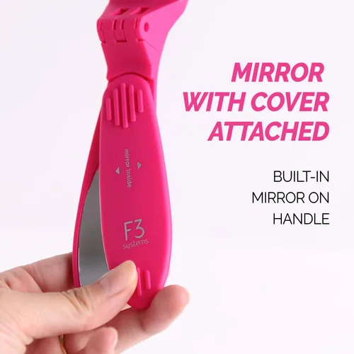 Miniatura 3 de Cepillo de pelo plegable compacto con espejo, peine desenredante para adultos y niños, portátil para viajes y almacenamiento, cabello húmedo y seco
