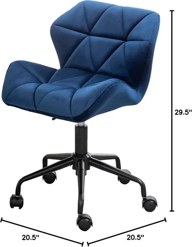 Miniatura 2 de Roundhill Furniture Eldon Diamond - Silla de oficina giratoria ajustable con diseño capitoné, color gris y azul