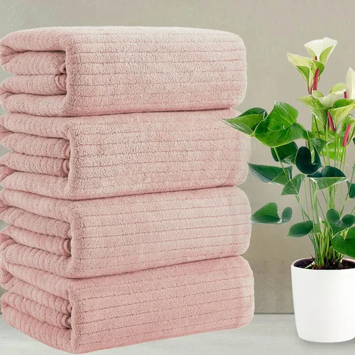 Miniatura 19 de Mistyrose Toalla de diseño acanalado (verde, toallas de baño de 4 piezas)