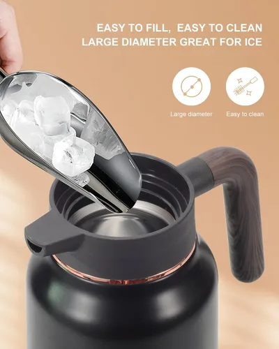 Miniatura 3 de Garrafas de 34 onzas para líquidos calientes, acero inoxidable aislado al vacío jarras de café térmicas para mantener caliente, dispensador de café