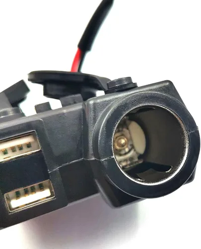 Miniatura 5 de DEVMO Cargador USB dual de 5 V/2.1 A, impermeable, abrazadera para manillar de motocicleta, adaptador de corriente, sistema de carga USB con enchufe