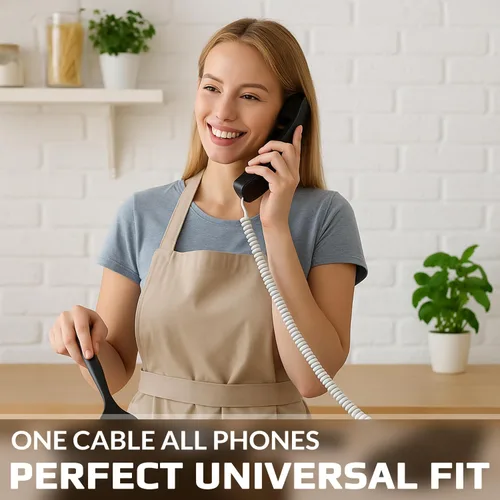 Miniatura 7 de Cable RJ10 para teléfono, cable rizado con resorte, espiral de 6 pies, compatible con teléfonos fijos y IP BT, AT&T, Cisco, NEC, ROLM, ITT, TI Negro