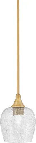 Miniatura 81 de Toltec Lighting Tallo Colgado Mini colgante, acabado de cobre negro, 3.5" cuadrado humo burbuja vidrio