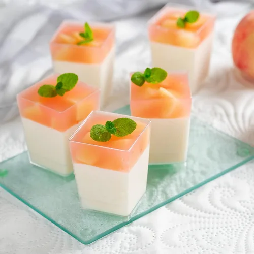 Miniatura 5 de 50 tazas de postre de 5 onzas con tapas y cucharas, tazas cuadradas de plástico para postres de parfait transparente, mini cuencos para degustación