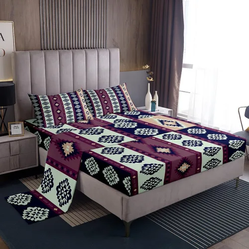Miniatura 22 de Erosebridal Southwestern - Juego de ropa de cama tamaño individual, diseño étnico étnico geométrico, bohemio, azteca, para niños, adolescentes