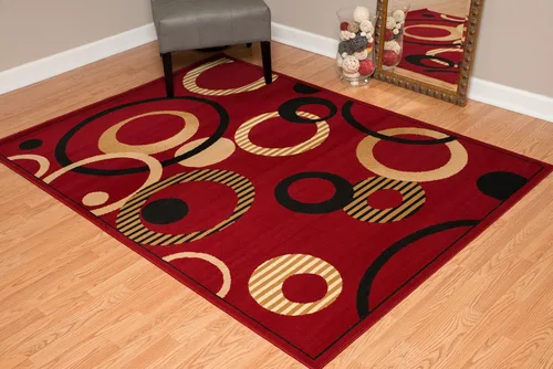 Miniatura 9 de United Weavers Dallas Hip Hop Runner - Alfombra roja de 2 x 8 pies, alfombra moderna para interiores con respaldo de yute, diseño geométrico