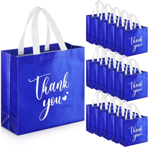 Miniatura 14 de Sweetude 30 Bolsas de Regalo de Agradecimiento con Asas a Granel Bolsa de Dulces Reutilizable No Tejida Plegable Bolso de Mano para Regalos