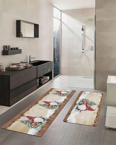 Miniatura 2 de Tapete de baño de gnomos de granja, antideslizante, de secado rápido y absorbente, de tierra de diatomeas, para fregadero de cocina, lavable, tapete