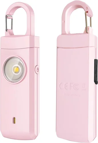FA FIGHTART Alarma de seguridad personal para mujeres, luz de sirena fuerte, recargable, para estudiantes, niños, niñas, ancianos, niños (rosa)