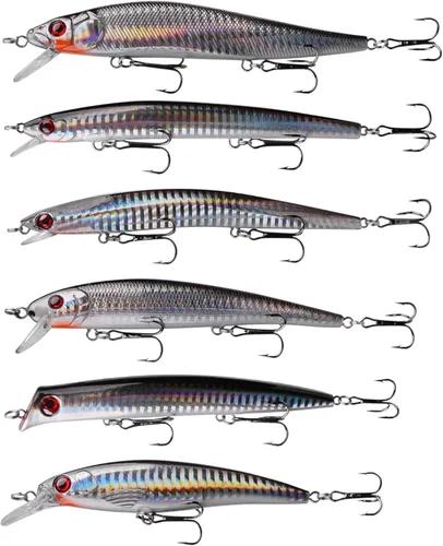 Miniatura 7 de Kit de señuelo de pesca de surf Sriper Señuelo de agua salada Minnow Señuelos Jertbait Topwater Popper Plugs Buceo Cebos Duros Costa Rica Ocen Pesca