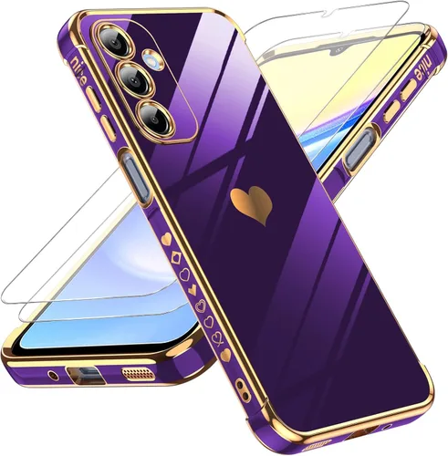 Miniatura 110 de LeYi for Moto G 5G 2025 Case: with Tempered Glass Screen Protector [2 Pcs]+ Full Camera Lens Protection,Love Heart Plating Cute Luxury Soft TPU