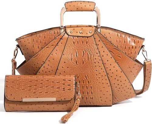 Miniatura 12 de Bolso de Mujer de Gran Capacidad de Cuero Cartera de Diseñador de Moda con Asa Superior de Metal Bolsos de Mano para Mujer Bandolera Bolsos Grandes