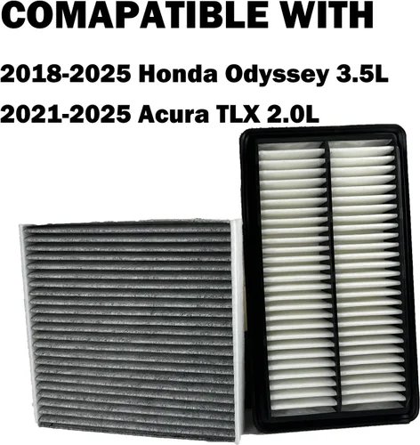 Miniatura 2 de Filtros de aire de cabina de motor compatibles con Honda Odyssey 2018-25, Acura TLX 2021-25 2.0L Filtro de aire de cabina de filtro de aire
