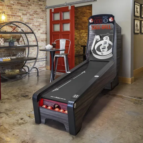 Miniatura 6 de Skee-Ball Máquina de Mesa de Arcade para Sala de Recreación del Sótano del Hogar - Diversión Clásica Nostálgica Premium de Lanzar y Anotar - Hecho