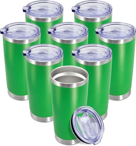 Miniatura 59 de Vaso de viaje de café de 20 onzas a granel con tapa, acero inoxidable de doble pared aislada al vacío, tazas con recubrimiento en polvo, para Rosa