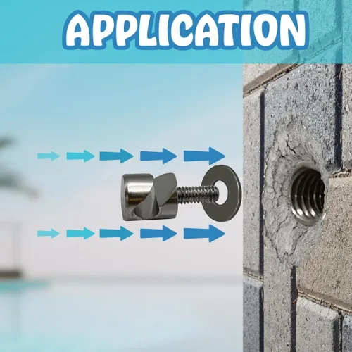 Miniatura 4 de Poolzilla Paquete de 5 tornillos de pared de acero inoxidable de 3 pulgadas para cubierta de seguridad de piscina, instala fácilmente la cubierta