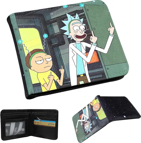 Miniatura 2 de Mulafnxal Cartera de cuero de dibujos animados Rick Grandson Minimalista